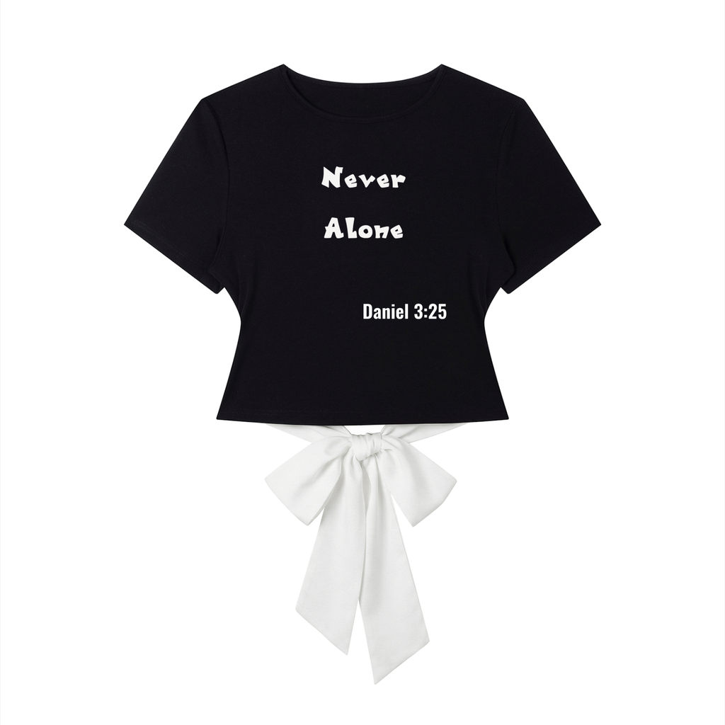 Never Alone White Bowtie T-Shirt
