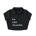 FAFO Dark Lapel Crop Top