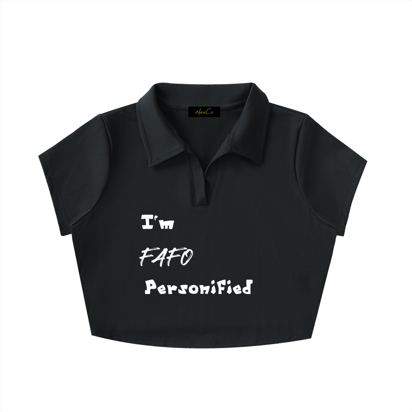 FAFO Dark Lapel Crop Top
