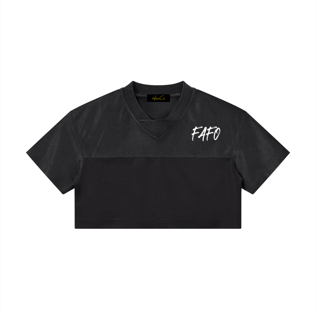 Women’s Cropped Paneled V-Neck Jersey