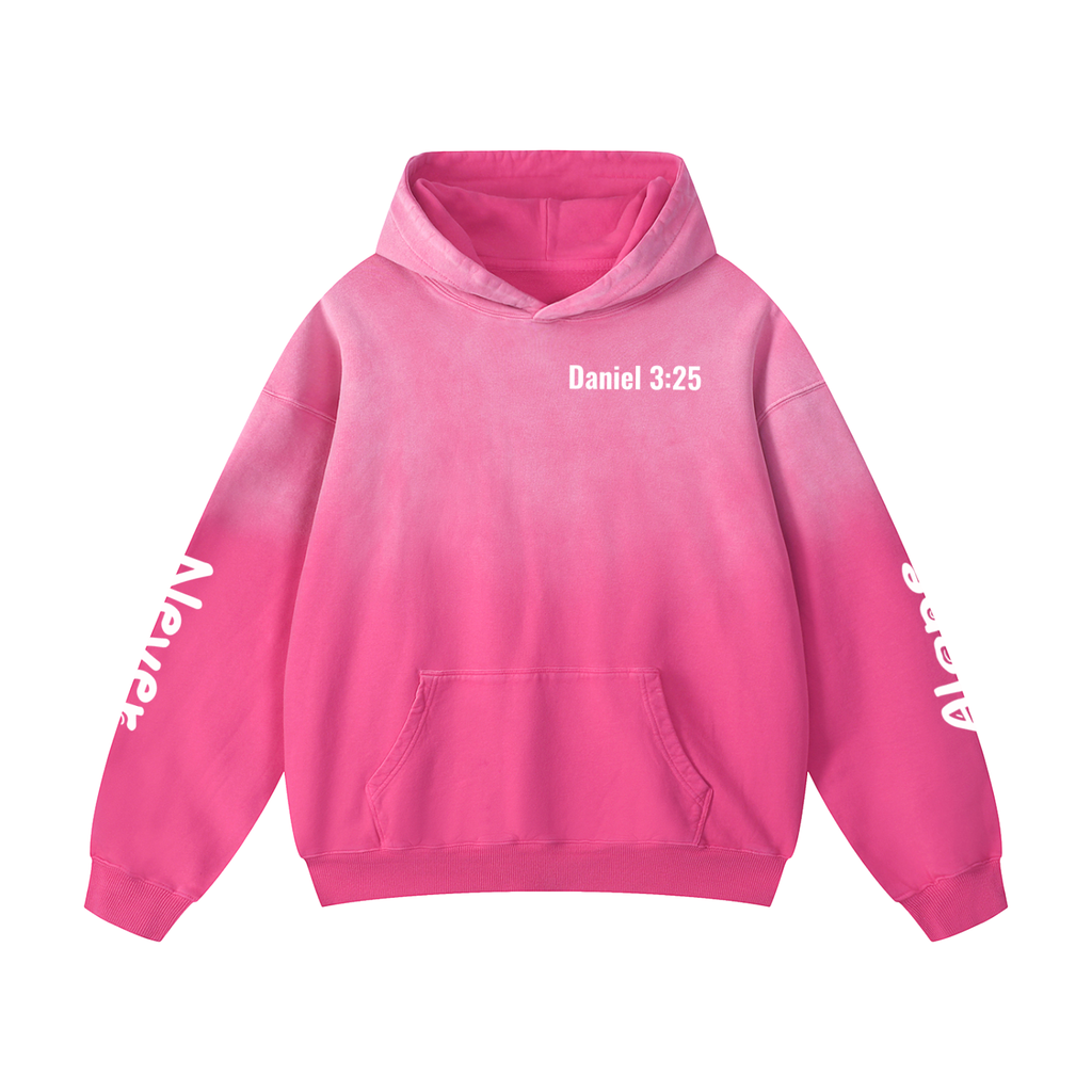 Sunfade Oversized Hoodie: Never Alone White