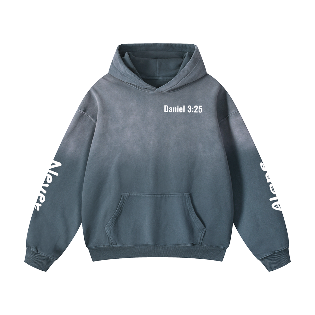 Sunfade Oversized Hoodie: Never Alone White