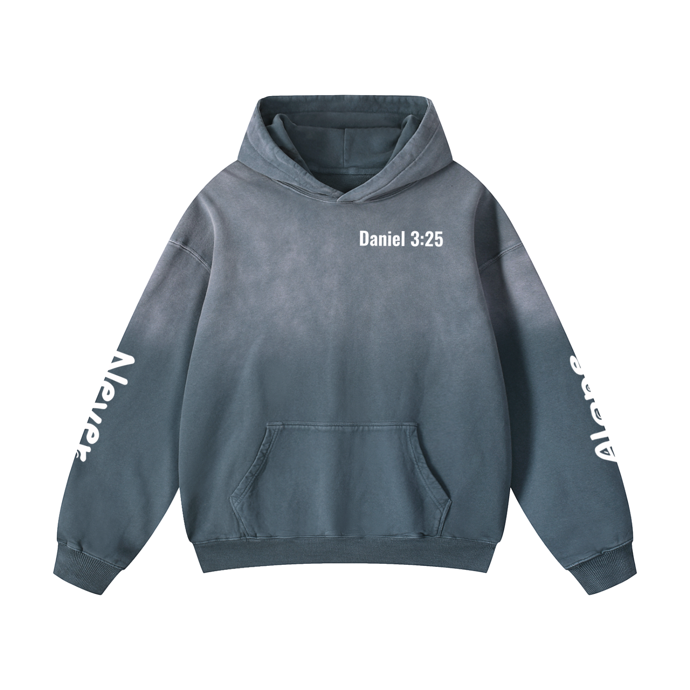 Sunfade Oversized Hoodie: Never Alone White