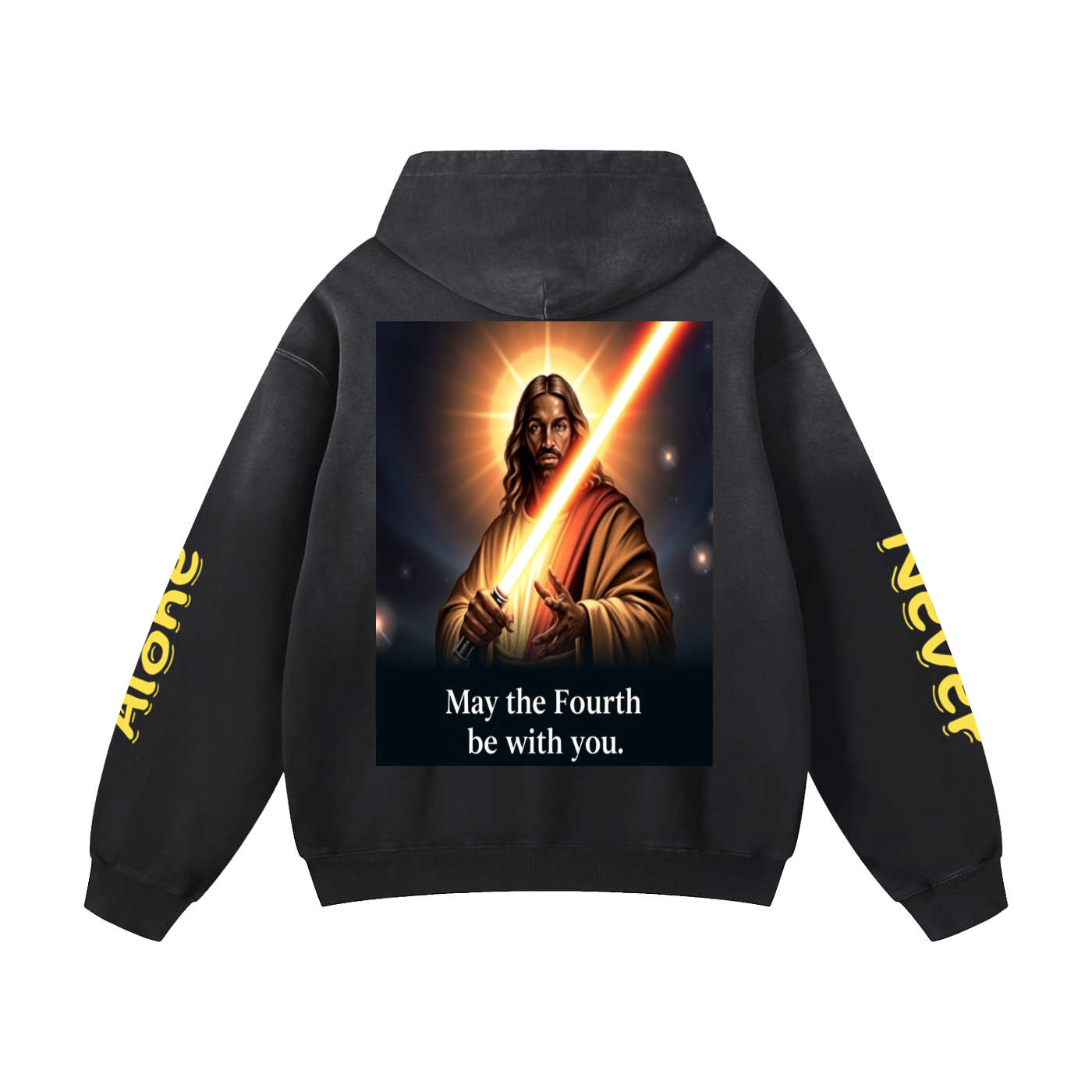 Sunfade Oversized Hoodie: Never Alone Yellow