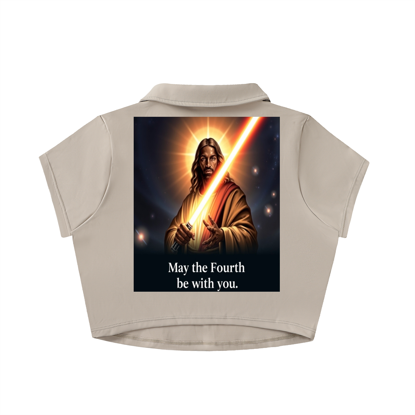Never Alone Dark Lapel Crop Top