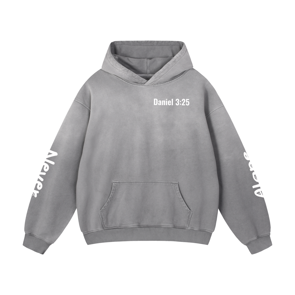 Sunfade Oversized Hoodie: Never Alone White