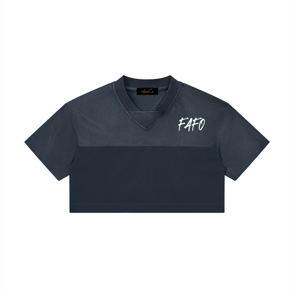Women’s Cropped Paneled V-Neck Jersey