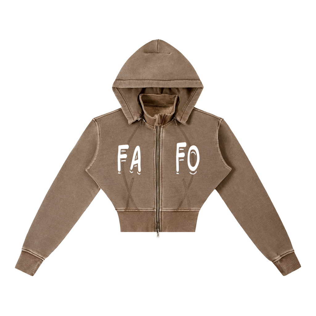 FAFO Cropped Fleece Hoodie