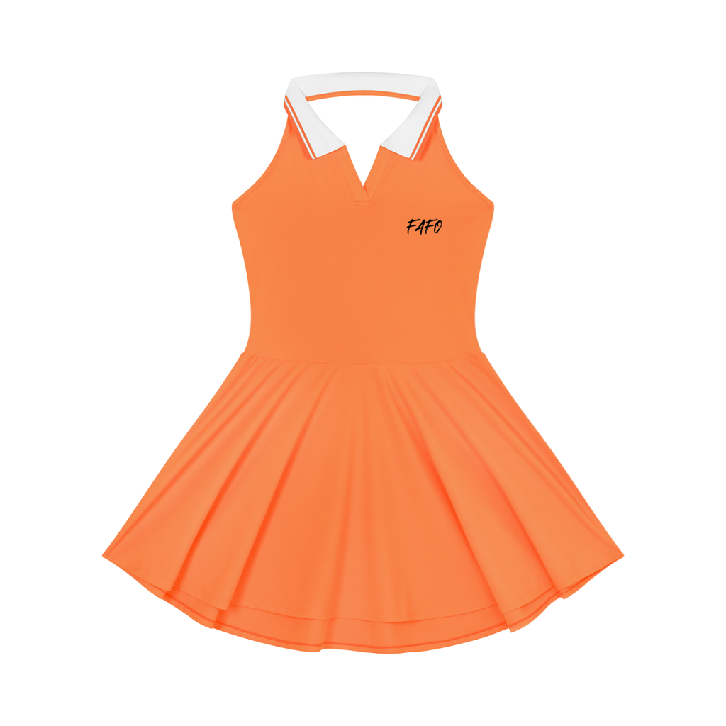 Women's Collared Halter A-Line Tennis Dress