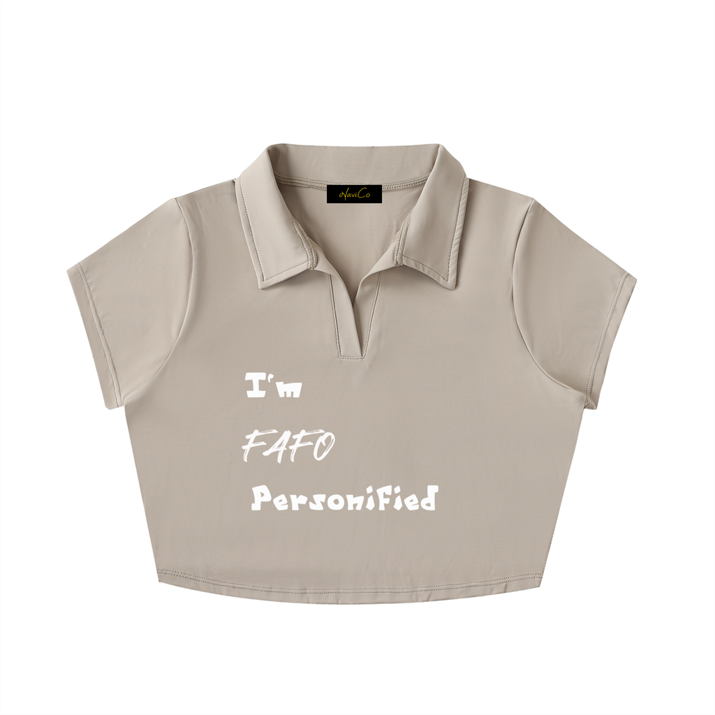 FAFO Dark Lapel Crop Top