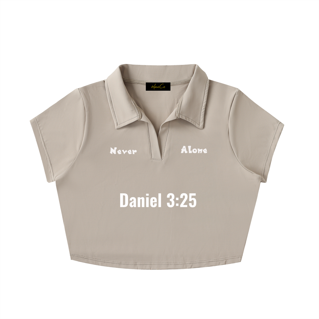 Never Alone Dark Lapel Crop Top