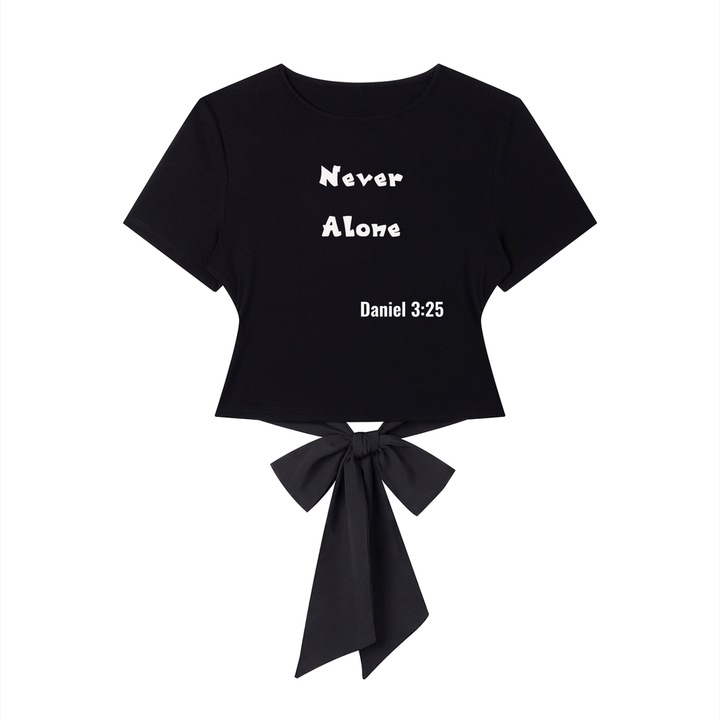 Never Alone White Bowtie T-Shirt