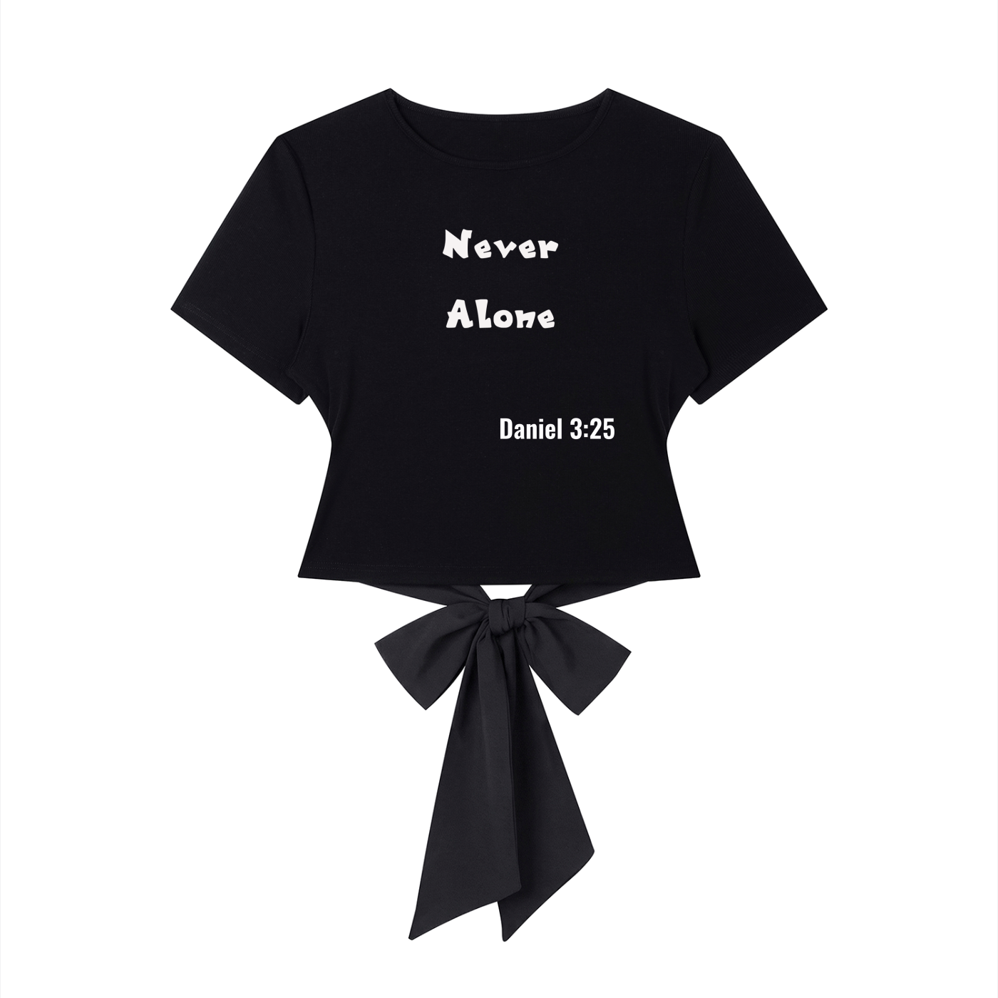 Never Alone White Bowtie T-Shirt
