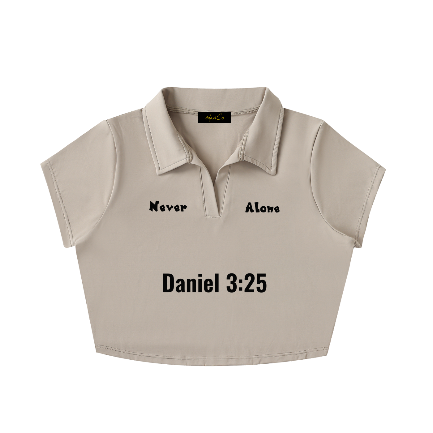 Never Alone Light Lapel Crop Top
