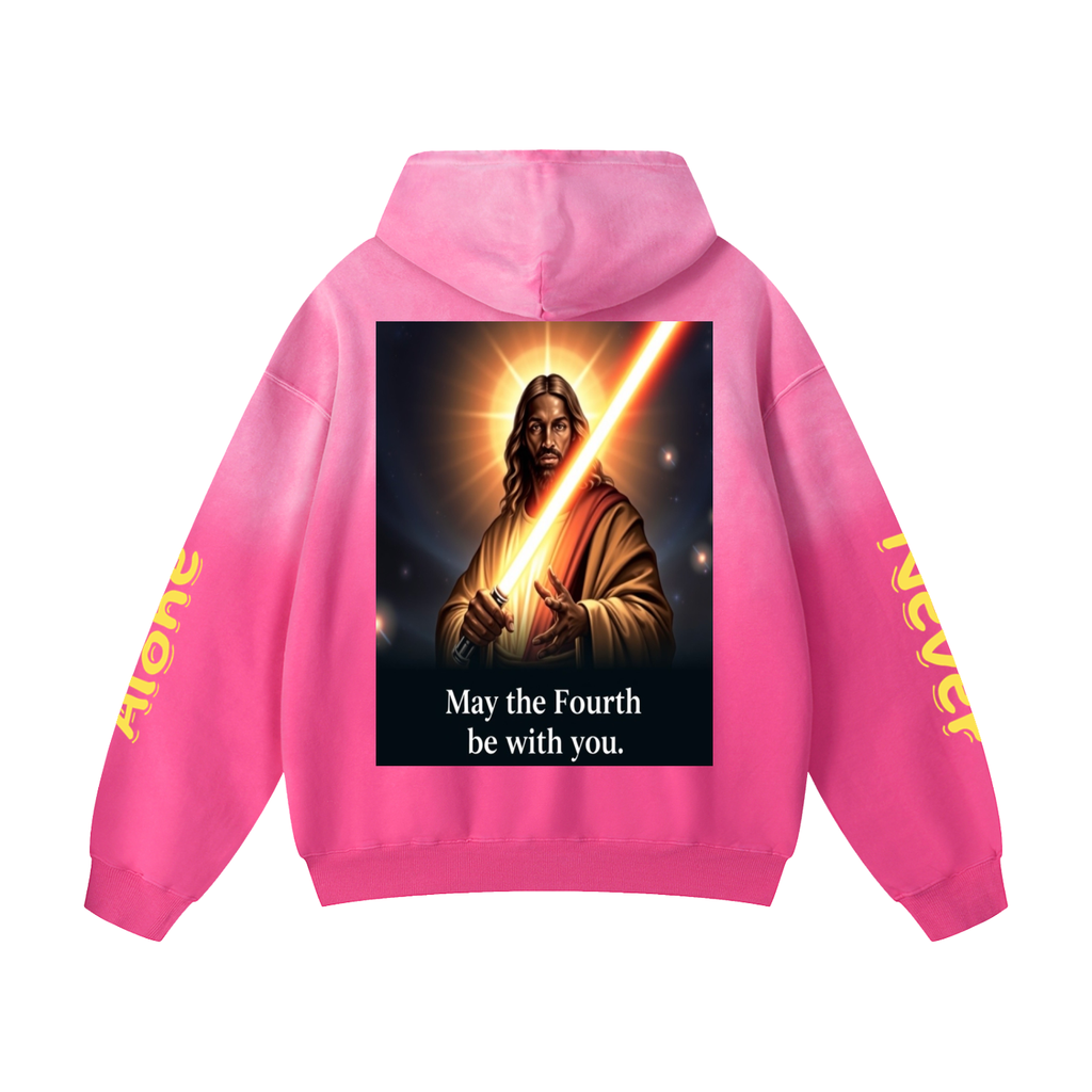Sunfade Oversized Hoodie: Never Alone Yellow