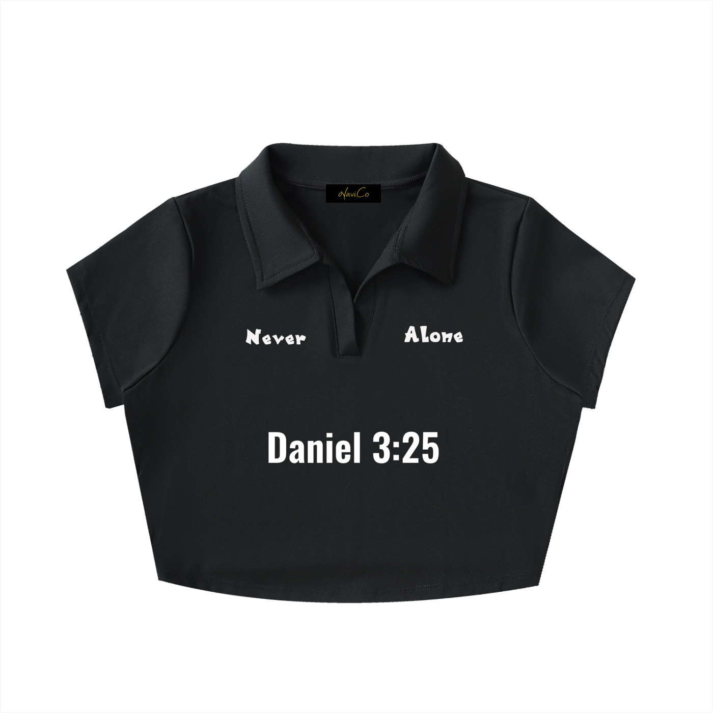 Never Alone Dark Lapel Crop Top