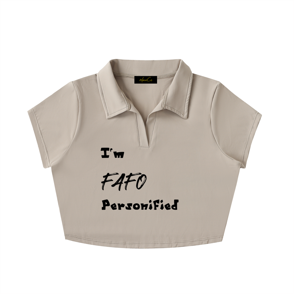 FAFO Light Lapel Crop Top