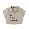 FAFO Light Lapel Crop Top