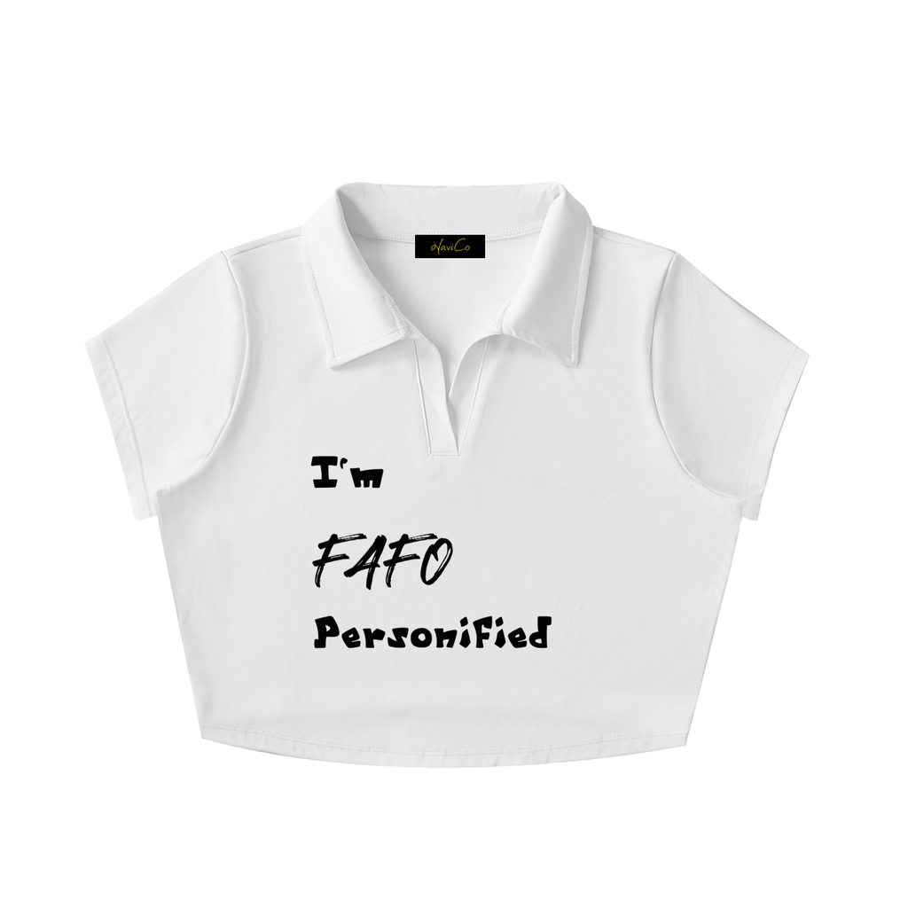 FAFO Light Lapel Crop Top
