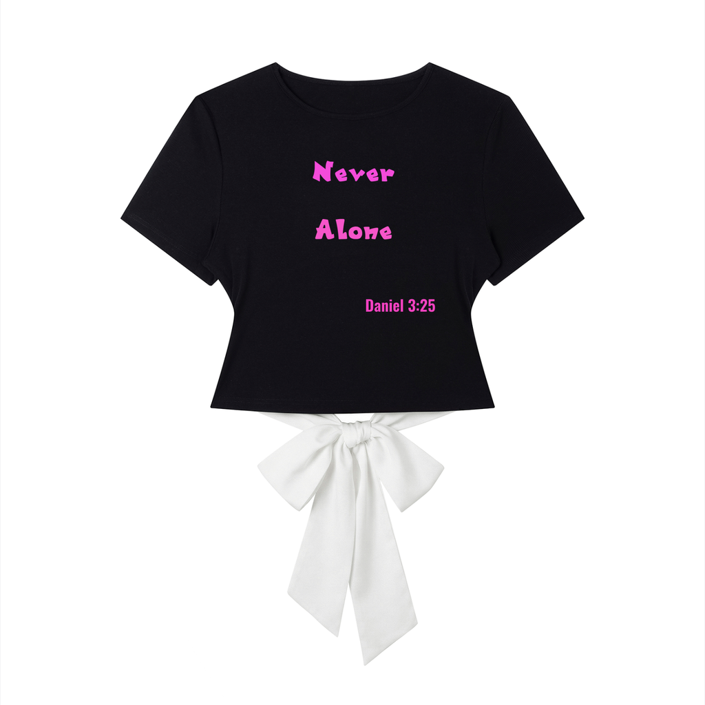 Never Alone Pink Bowtie T-Shirt