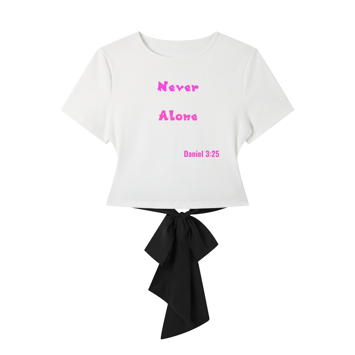 Never Alone Pink Bowtie T-Shirt