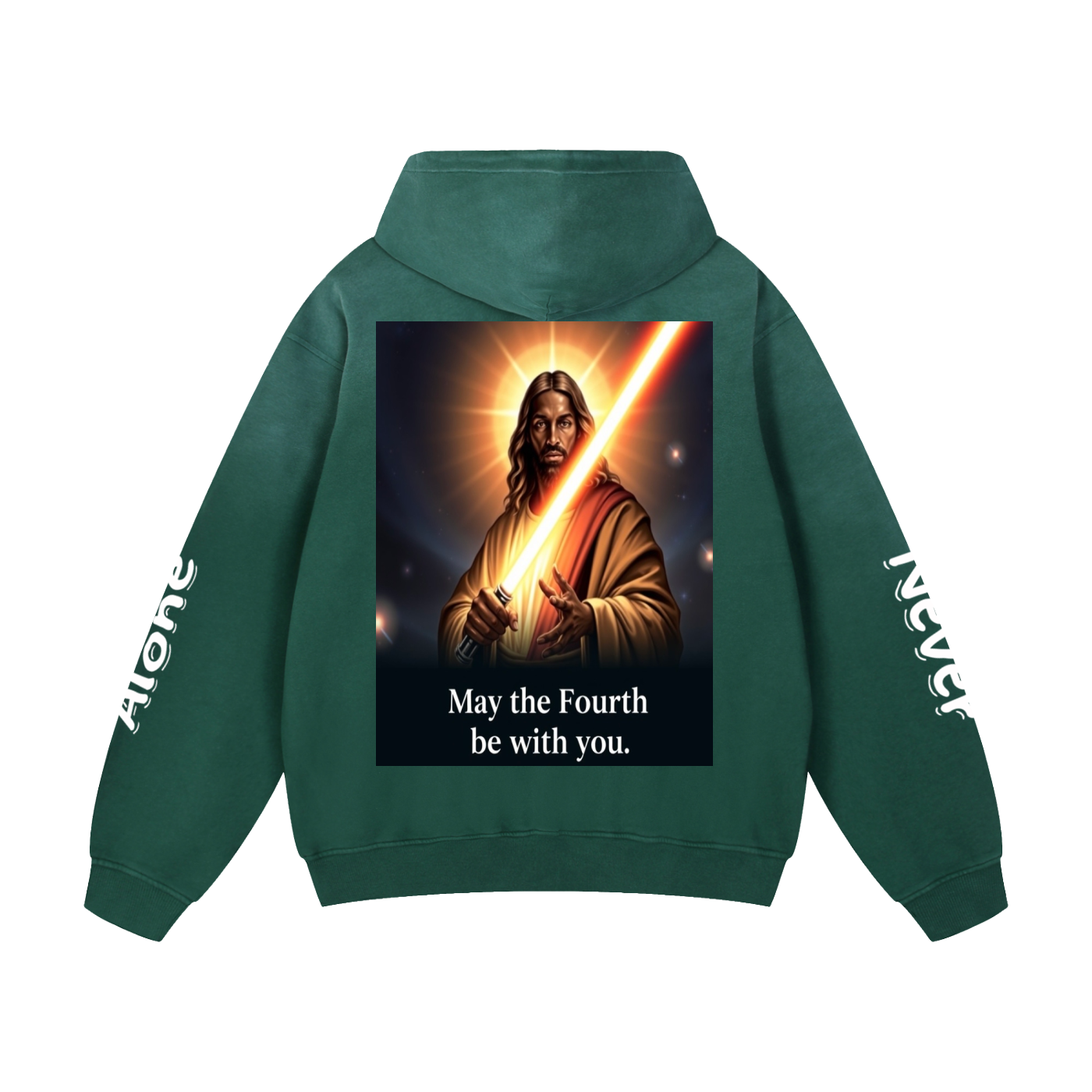 Sunfade Oversized Hoodie: Never Alone White