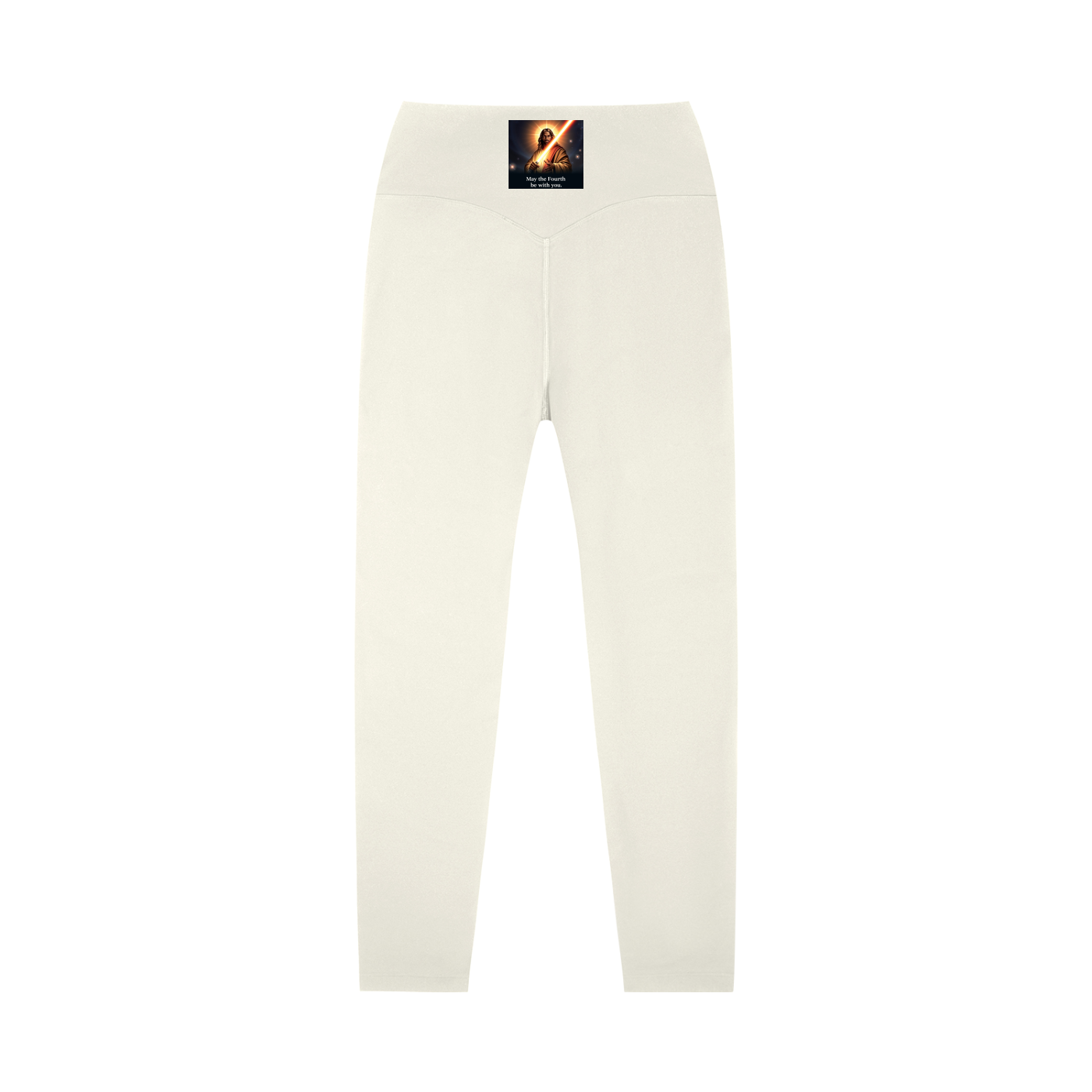 High-Waisted Leggings: Never Alone White