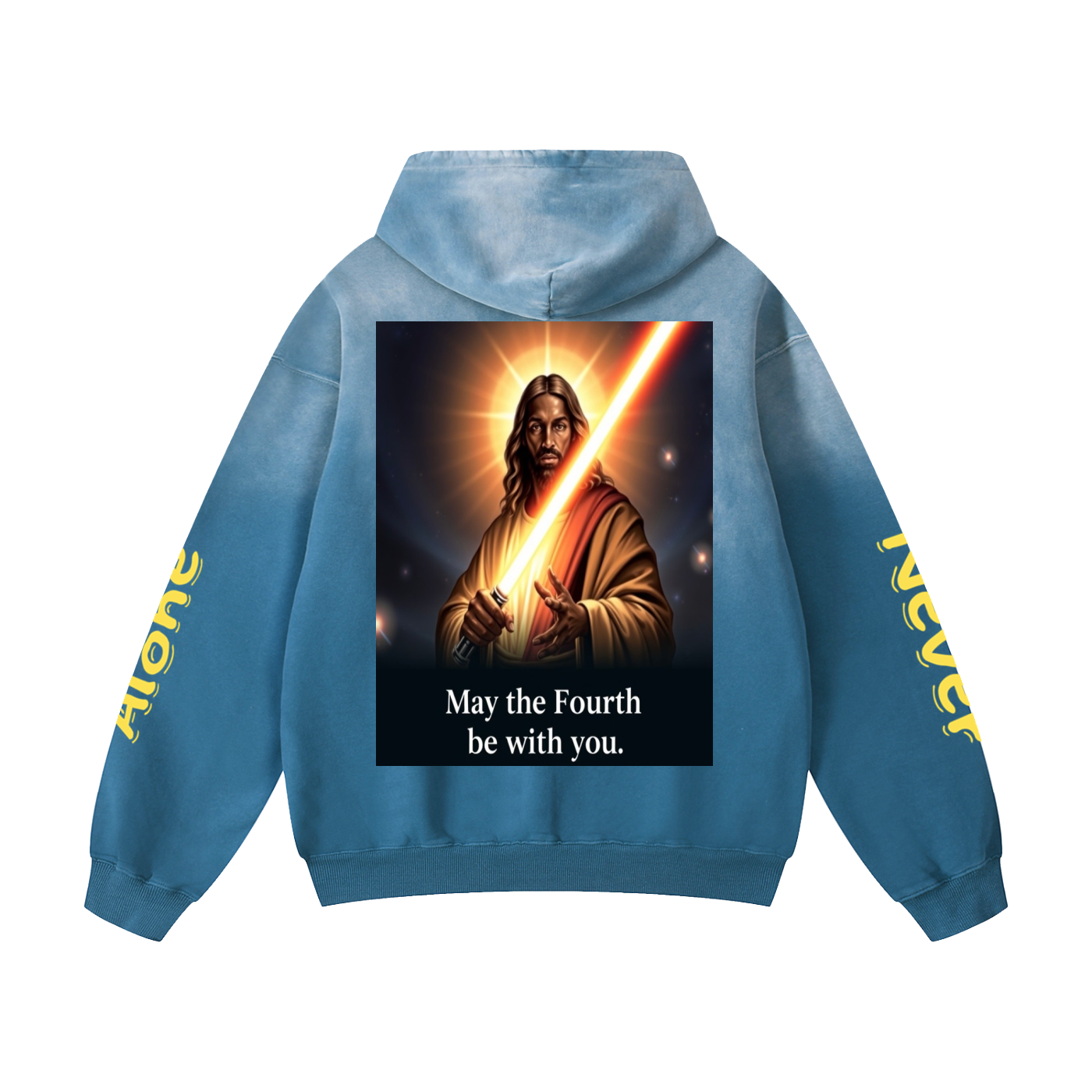 Sunfade Oversized Hoodie: Never Alone Yellow