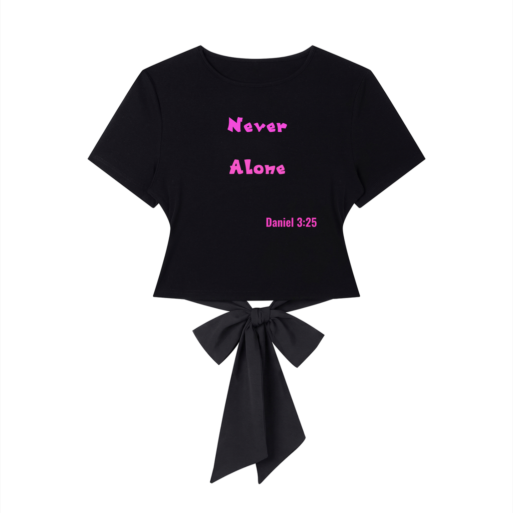 Never Alone Pink Bowtie T-Shirt